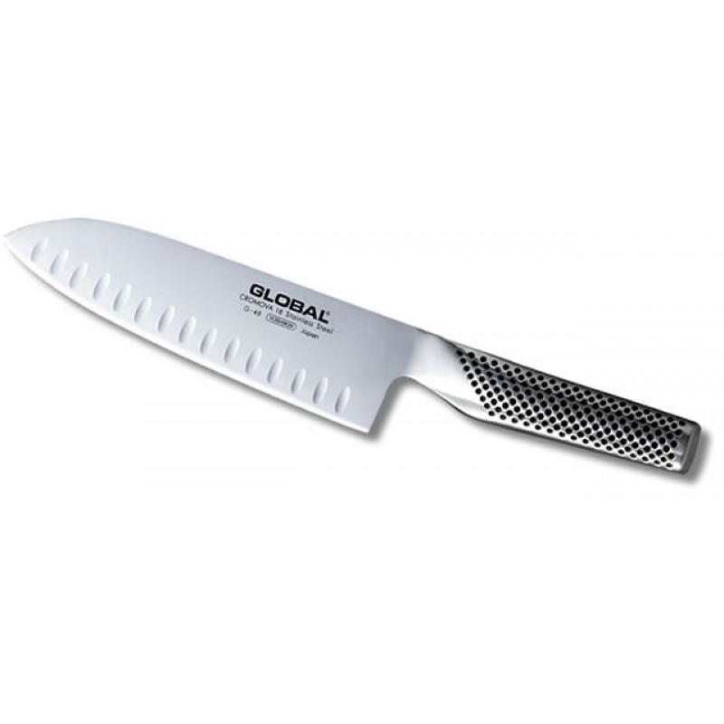 Global G-48 santoku knife with scalloped edge